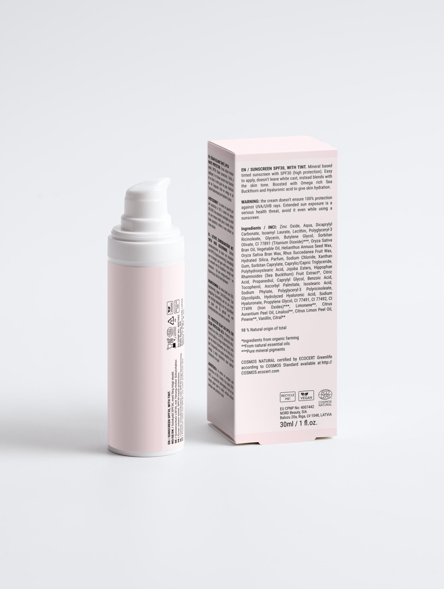 Sunscreen SPF30, with tint